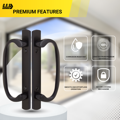 8.5" Legacy Sliding Patio Glass Door Dummy Handle Replacement Set | Sash Controls 2265 Handle Dummy Set | No Mortise, Fits 3-15/16" Screw Holes and 1-1/4" to 2-1/4" Door Thickness - No Latch - Garage and Sliding Door Hardware