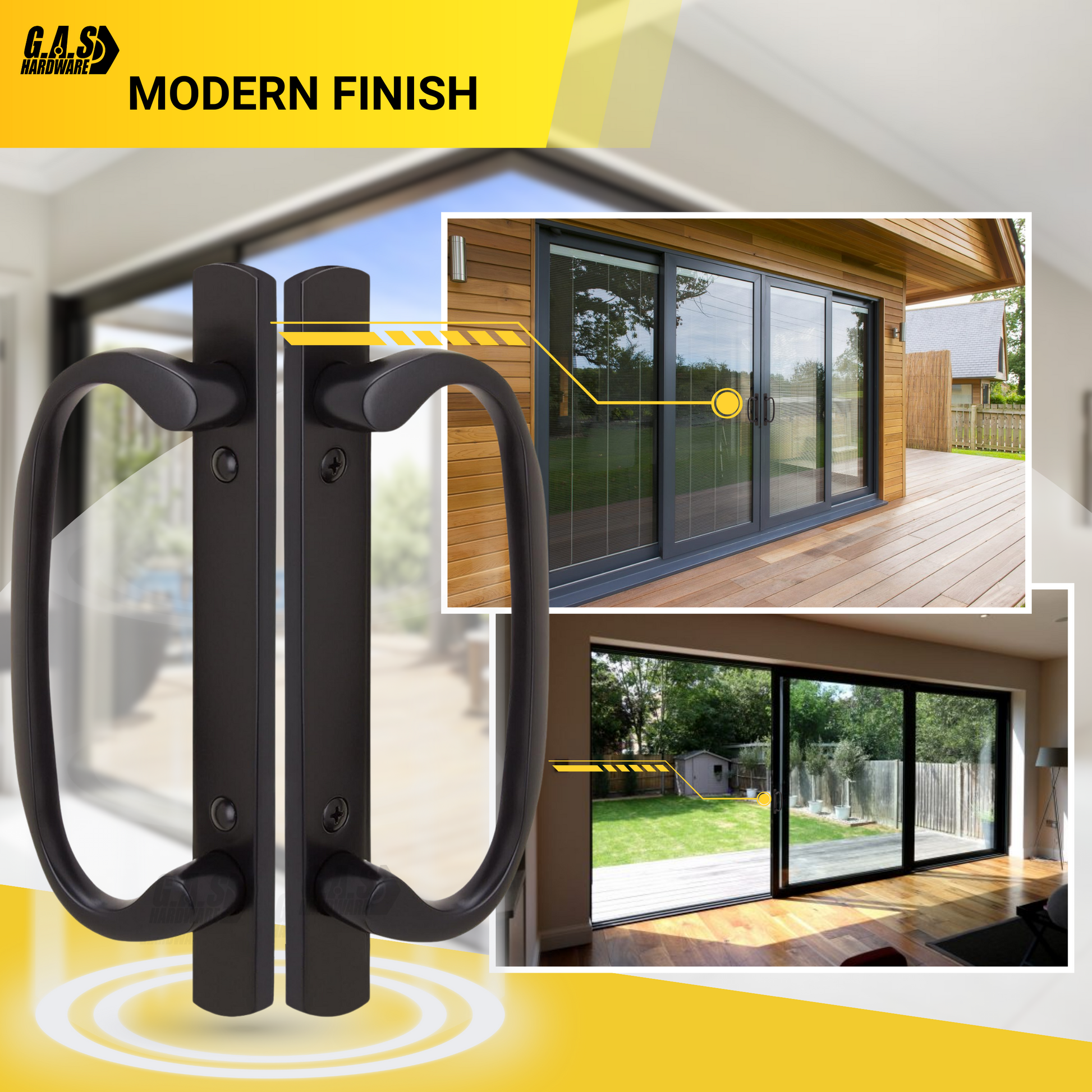 8.5" Legacy Sliding Patio Glass Door Dummy Handle Replacement Set | Sash Controls 2265 Handle Dummy Set | No Mortise, Fits 3-15/16" Screw Holes and 1-1/4" to 2-1/4" Door Thickness - No Latch - Garage and Sliding Door Hardware