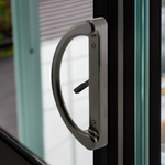 8" Sliding Patio Glass Door Handle Set Replacement – White Diecast Aluminum, Non-Keyed, Fits 3-15/16” Hole Spacing - Fix and Repair Door Hardware