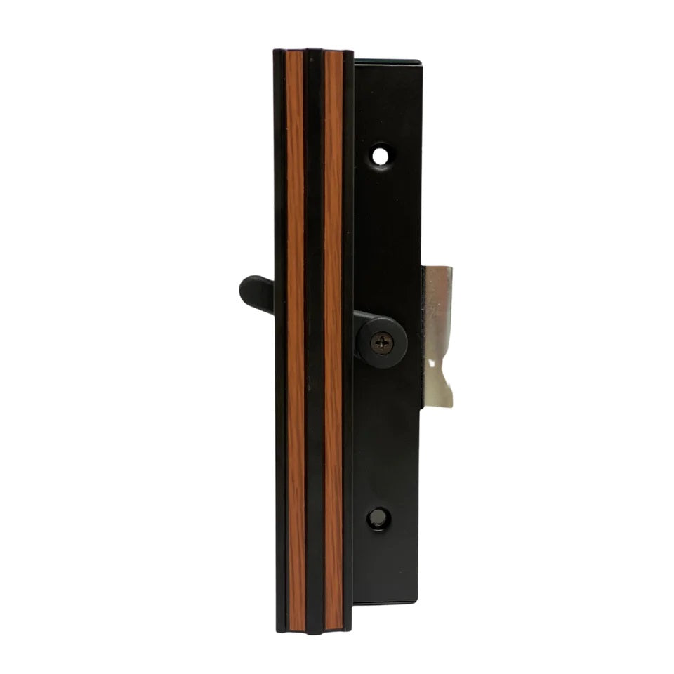 Diecast Sliding Patio Glass Screen Door Mortise Style Handle, Black Extruded Inside, Diecast Outside (DH-271) - Garage and Sliding Door Hardware
