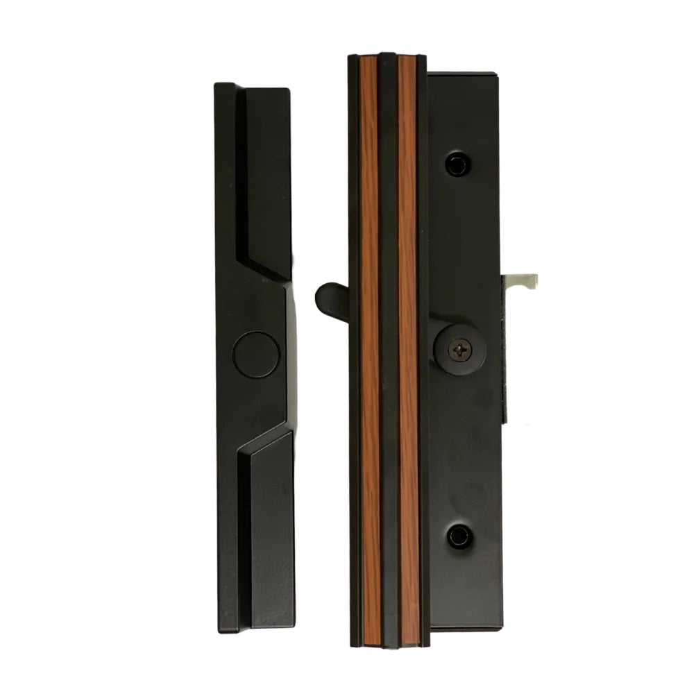 Diecast Sliding Patio Glass Screen Door Mortise Style Handle, Black Extruded Inside, Diecast Outside (DH-271) - Garage and Sliding Door Hardware
