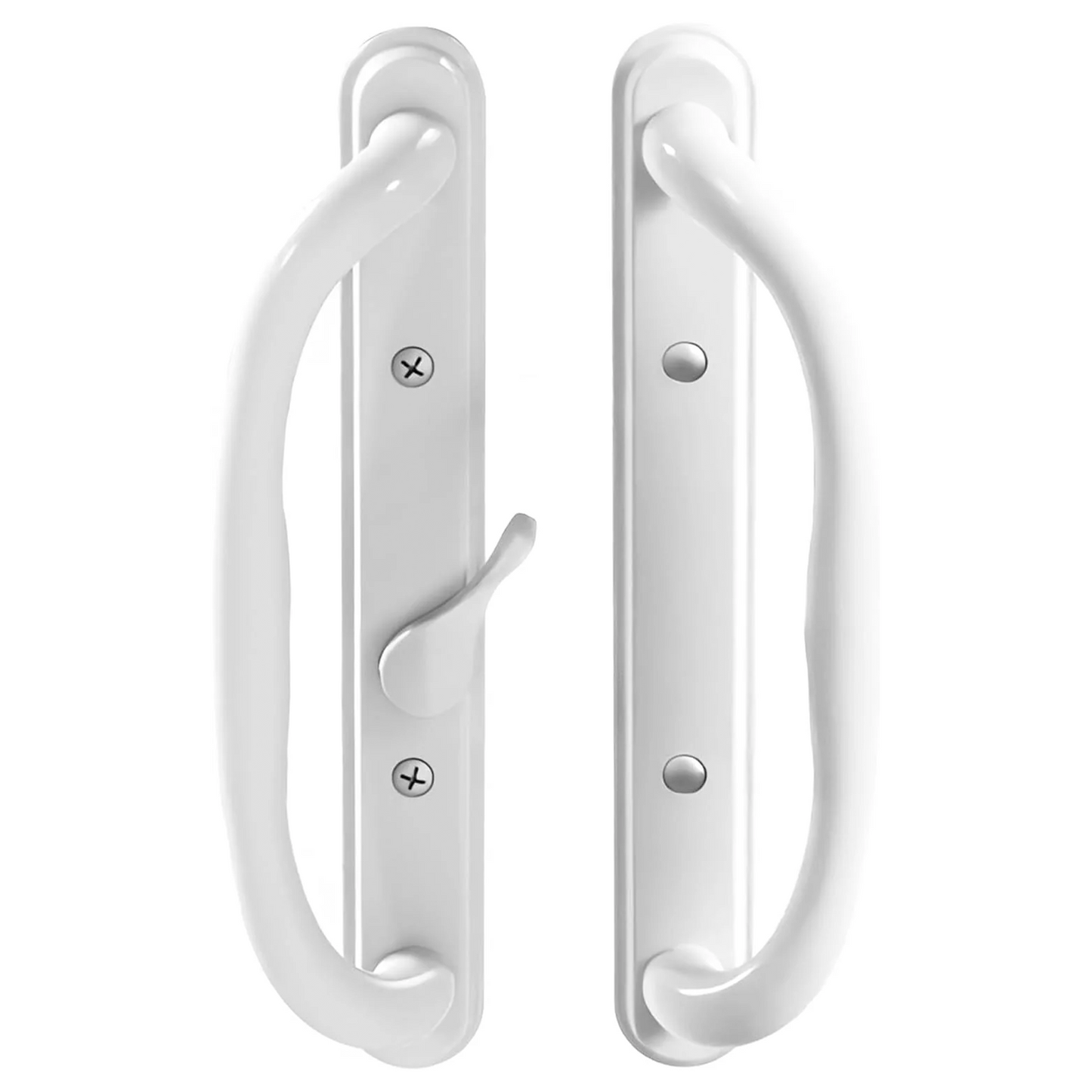 (DH-341-WHITE) Truth Sliding Door Handle Set, Off Set Latch, No Key, 3-15/16" Hole Space-White