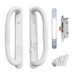 10" Olympus Sliding Patio Glass Door Offset Pull Handle Set Replacement with Mortise Lock - fits 3 ¹⁵/₁₆ inches Hole Spacing, and 1-1/4" to 2-1/4" Door Thickness - Fix  and Repair Door Hardware