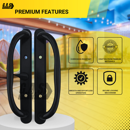 10" Olympus Sliding Patio Door Handle Set Replacement, 3-15/16" Hole Spacing, Fits 1-1/4" to 2-1/4" Door Thickness - Garage and Sliding Door Hardware