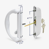 Sliding Patio Glass Door Keyed Mortise Style Handle Set Replacement with 4-15/16" Hole Spacing for Doors up to 1-3/8" Thick