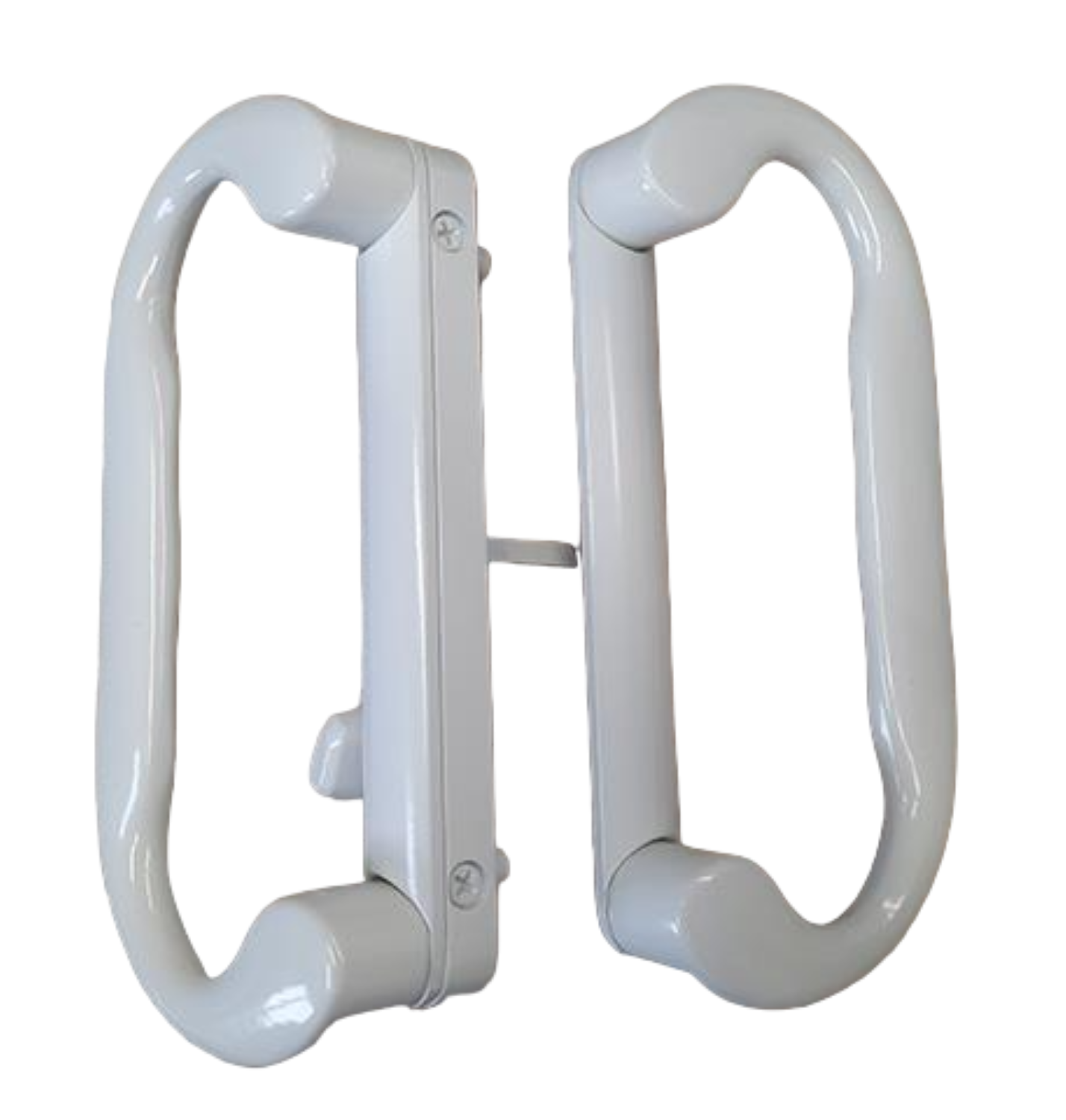 Roto Interlock Sliding Patio Glass Door 7.5" White Handle Set Replacement - Interior and Exterior Handles with Screws with a 4-15/16" Hole Spacing - Fix and Repair Door Hardware - White - Garage and Sliding Door Hardware