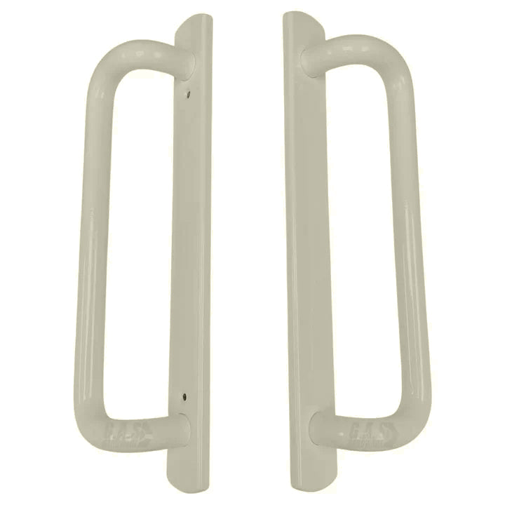 PGT 5400 White Sliding Glass Door Handle Set Replacement with 7-15/16 Hole Spacing - 12.5" Faceplate Interior and Exterior Door Handles - Fix and Repair Door Hardware - Garage and Sliding Door Hardware
