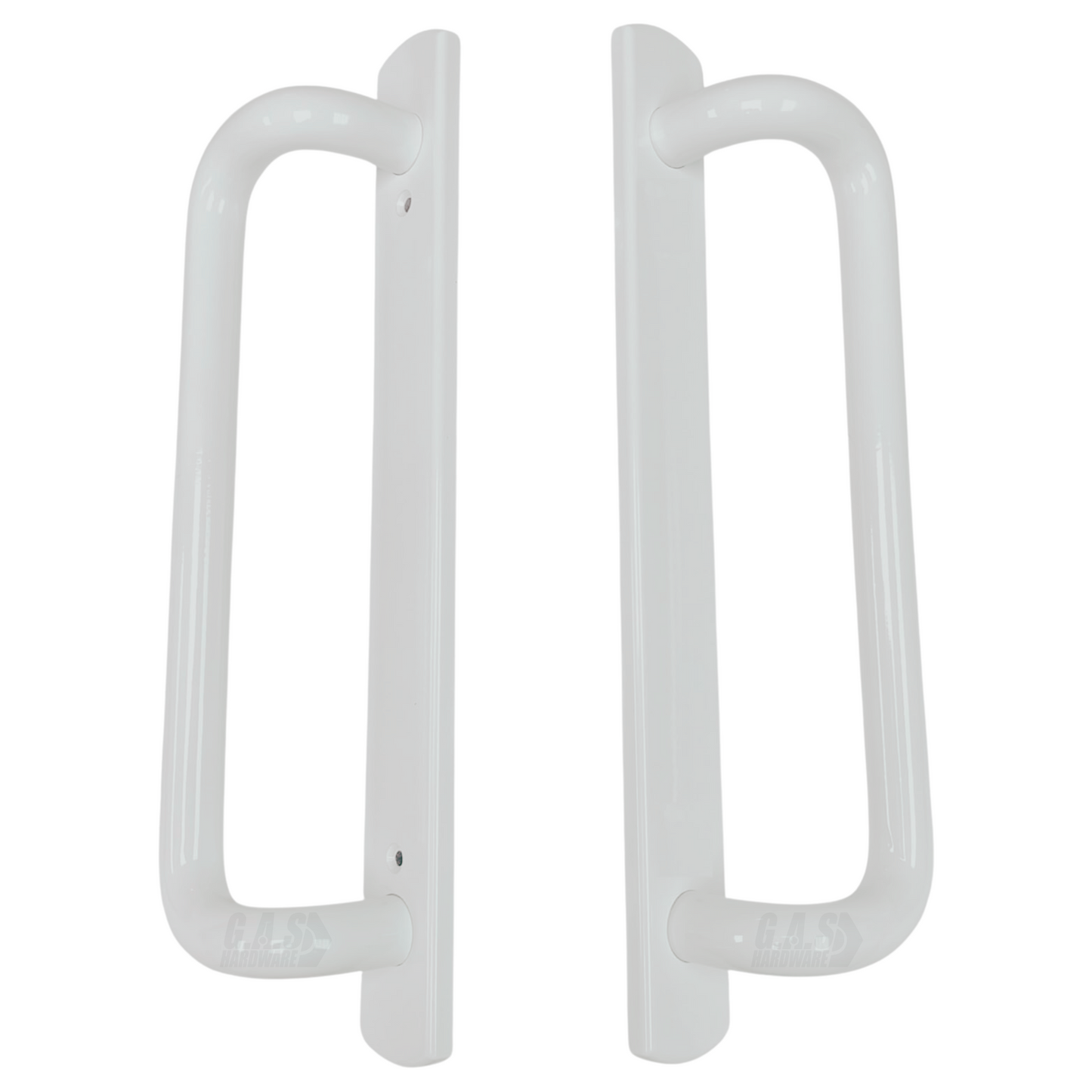 PGT 5400 White Sliding Glass Door Handle Set Replacement with 7-15/16 Hole Spacing - 12.5" Faceplate Interior and Exterior Door Handles - Fix and Repair Door Hardware - Garage and Sliding Door Hardware