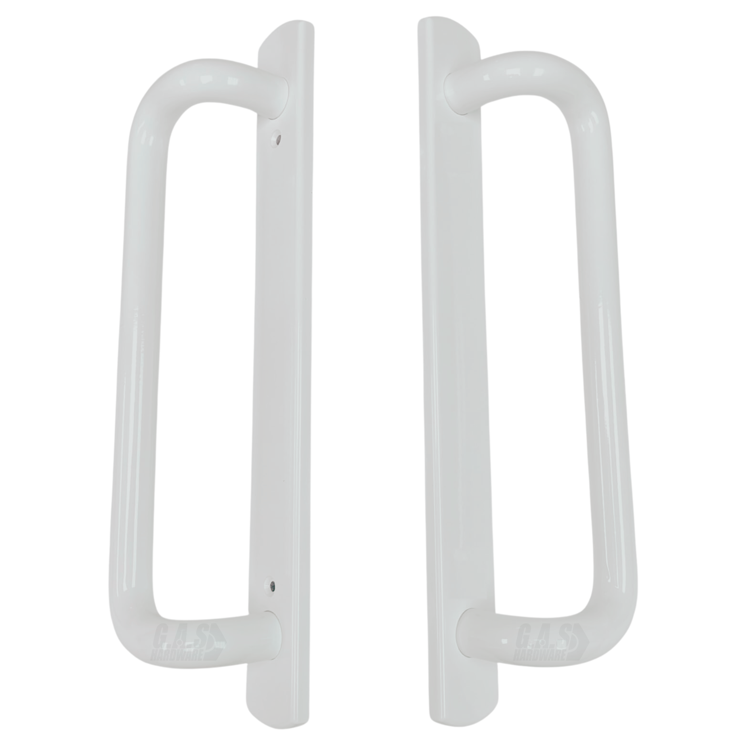 PGT 5400 White Sliding Glass Door Handle Set Replacement with 7-15/16 Hole Spacing - 12.5" Faceplate Interior and Exterior Door Handles - Fix and Repair Door Hardware - Garage and Sliding Door Hardware