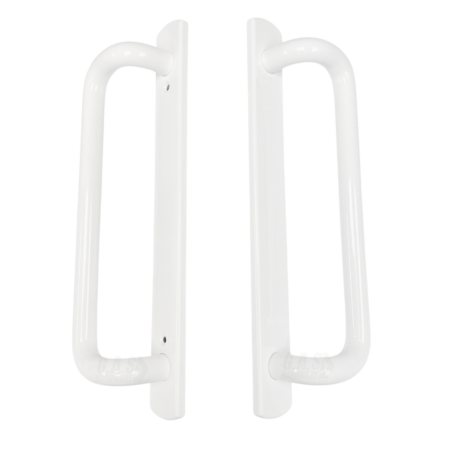 PGT 5400 White Sliding Glass Door Handle Set Replacement with 7-15/16 Hole Spacing - 12.5" Faceplate Interior and Exterior Door Handles - Fix and Repair Door Hardware - Garage and Sliding Door Hardware
