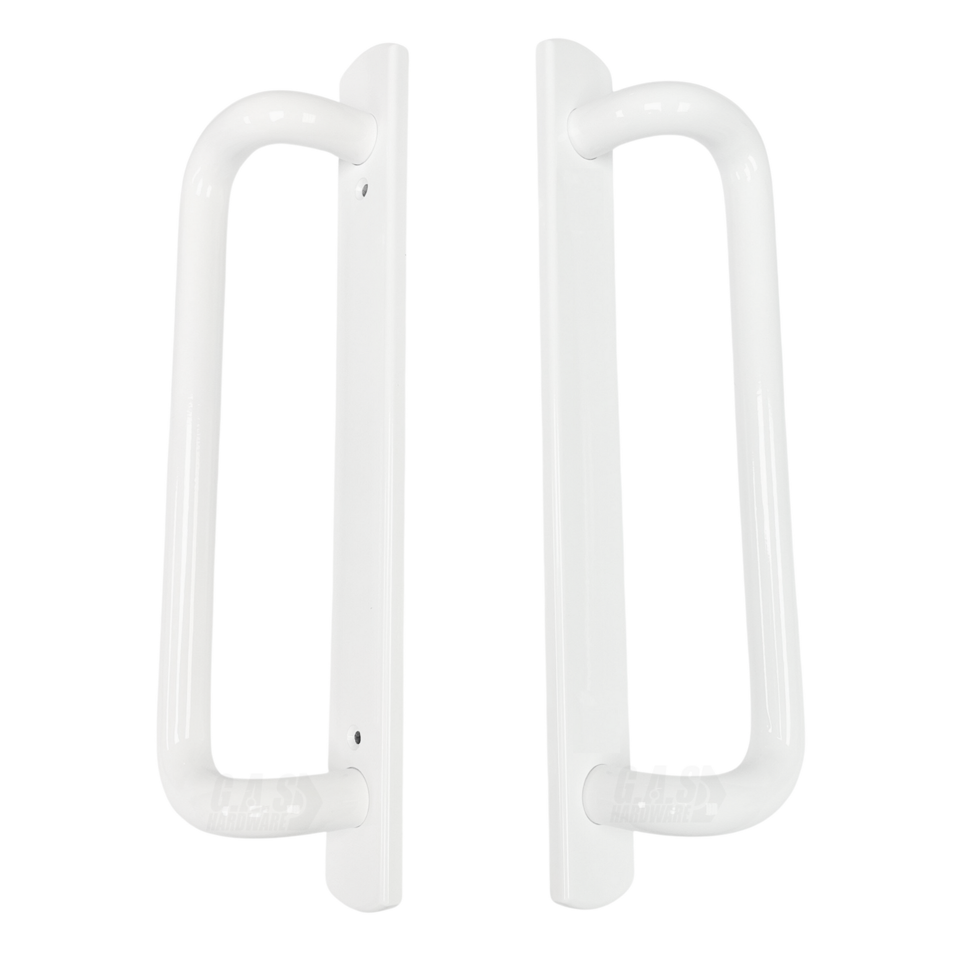 PGT 5400 White Sliding Glass Door Handle Set Replacement with 7-15/16 Hole Spacing - 12.5" Faceplate Interior and Exterior Door Handles - Fix and Repair Door Hardware - Garage and Sliding Door Hardware