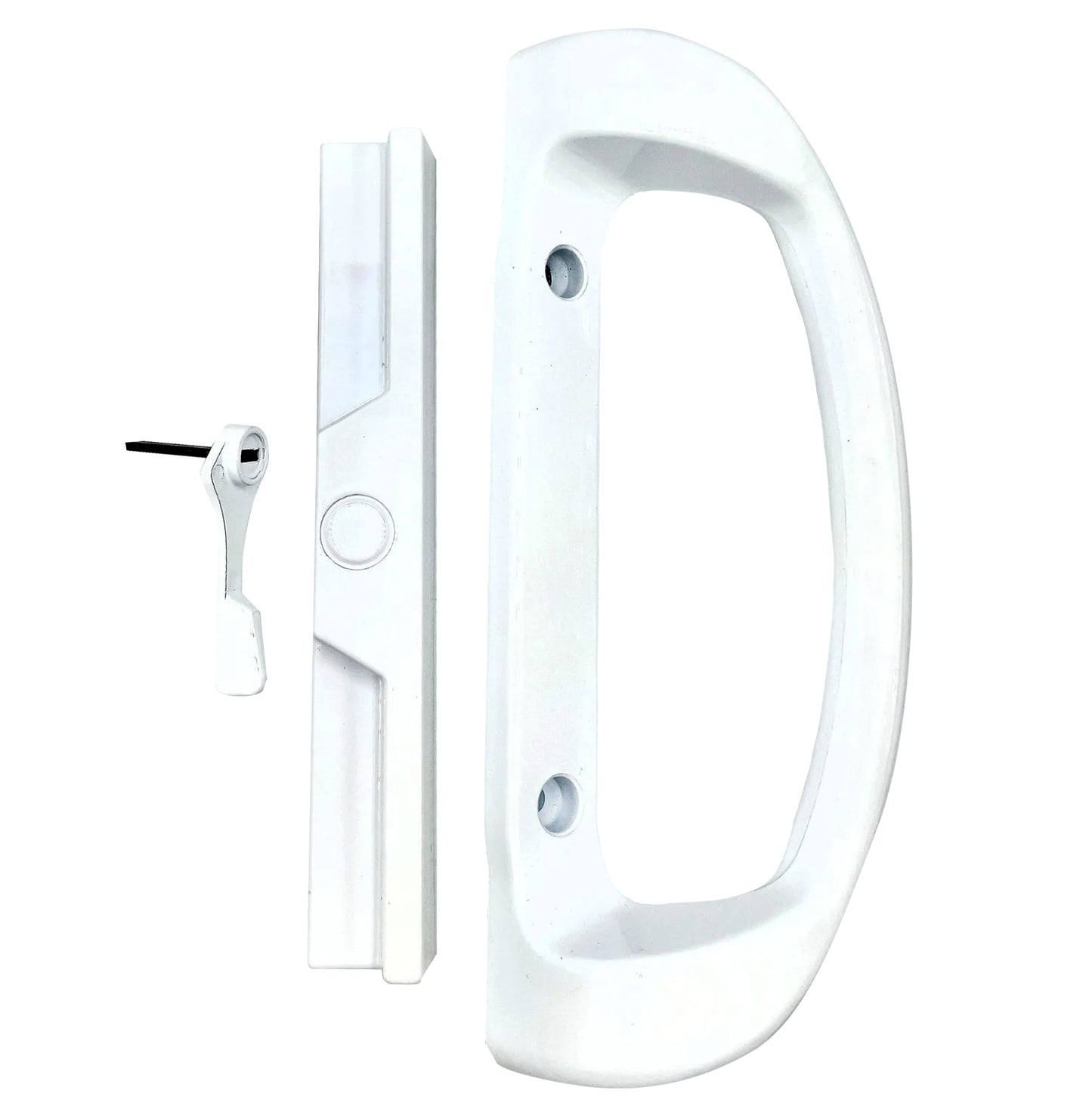 7-5/8" Omega Sliding Patio Glass Door Handle Set with 3-15/16" Hole Spacing - Garage and Sliding Door Hardware