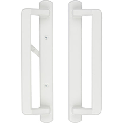 PGT 10" White Sliding Door Handle Set Kit with Thumb Latch Lever, and Screws Interior or Exterior Replacement Patio Door Handle with 3-7/8" Hole Spacing - Garage and Sliding Door Hardware