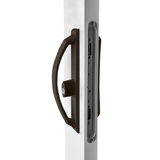 11" Sliding Patio Door Handle White w/ Keyed Lock - 3-15/16" Hole Spacing- DH-741-WHITE-WITH-KEY - Garage and Sliding Door Hardware