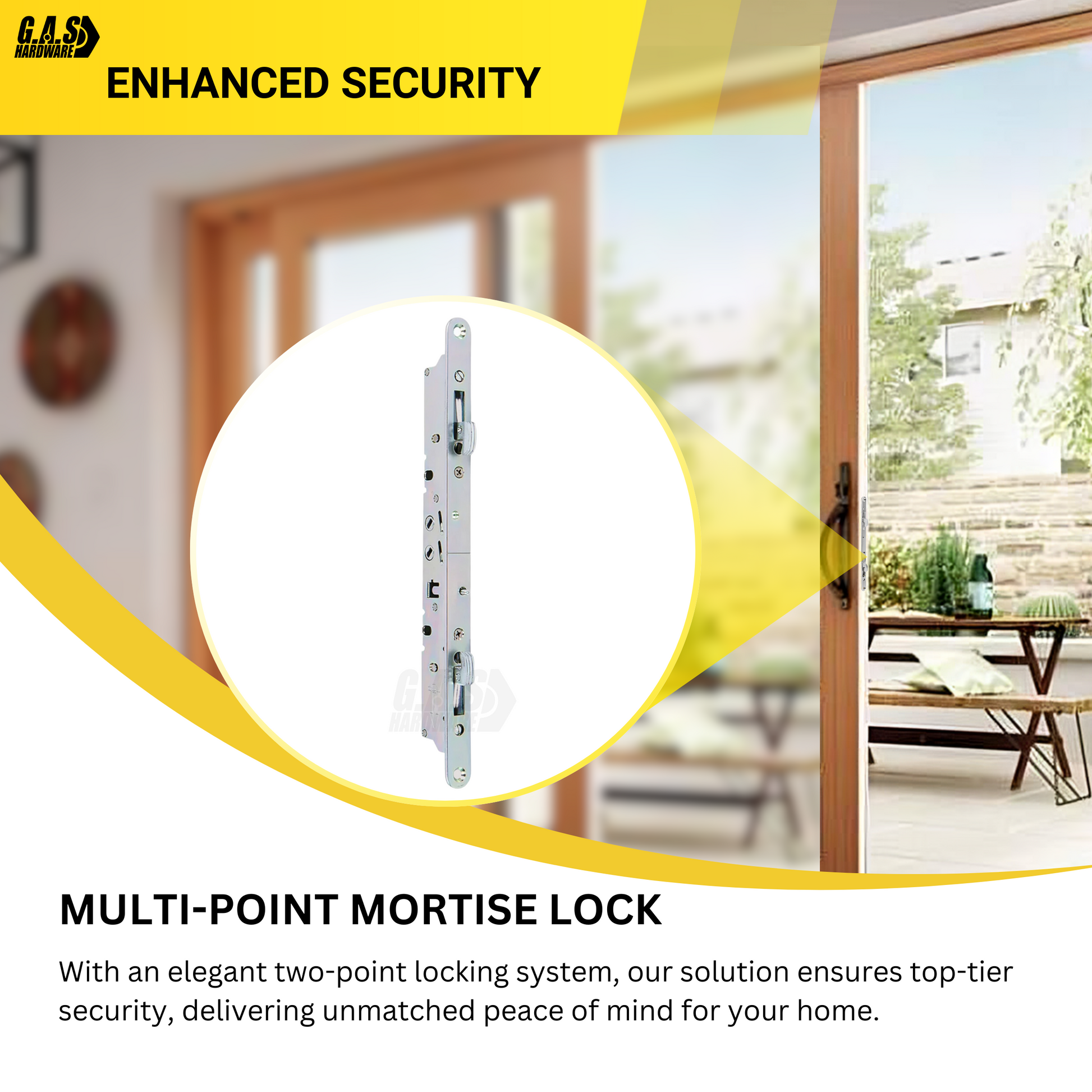 Amesbury Truth Multi-Point 11-3/4" Mortise Lock With Face Plate 10-7/8" for Sliding Patio Glass Door - Garage and Sliding Door Hardware