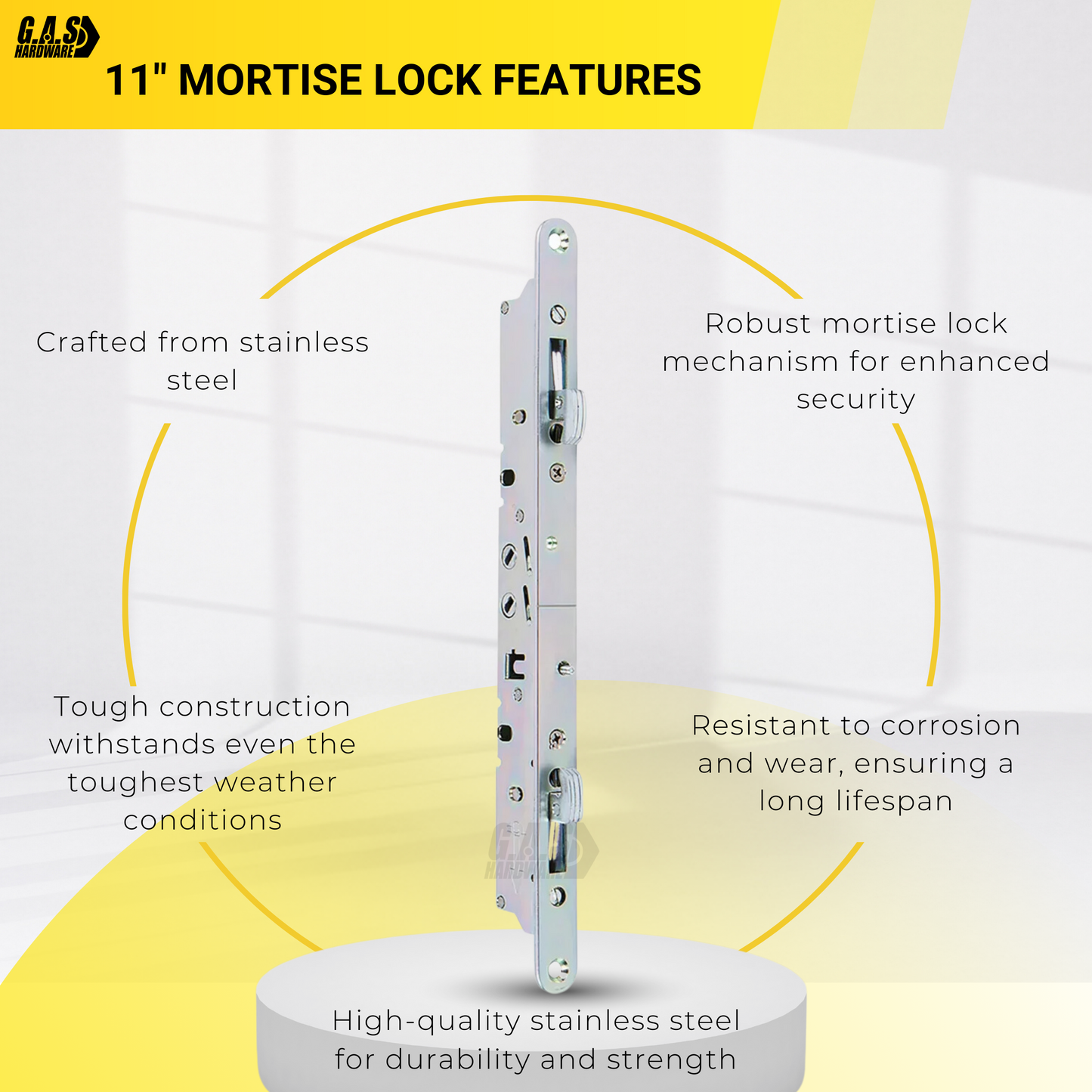 Amesbury Truth Multi-Point 11-3/4" Mortise Lock With Face Plate 10-7/8" for Sliding Patio Glass Door - Garage and Sliding Door Hardware