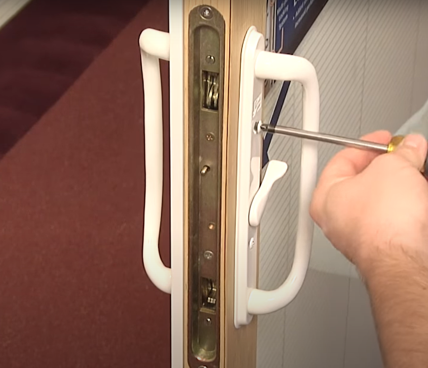 Amesbury Truth Multi-Point 11-3/4" Mortise Lock With Face Plate 10-7/8" for Sliding Patio Glass Door - Garage and Sliding Door Hardware