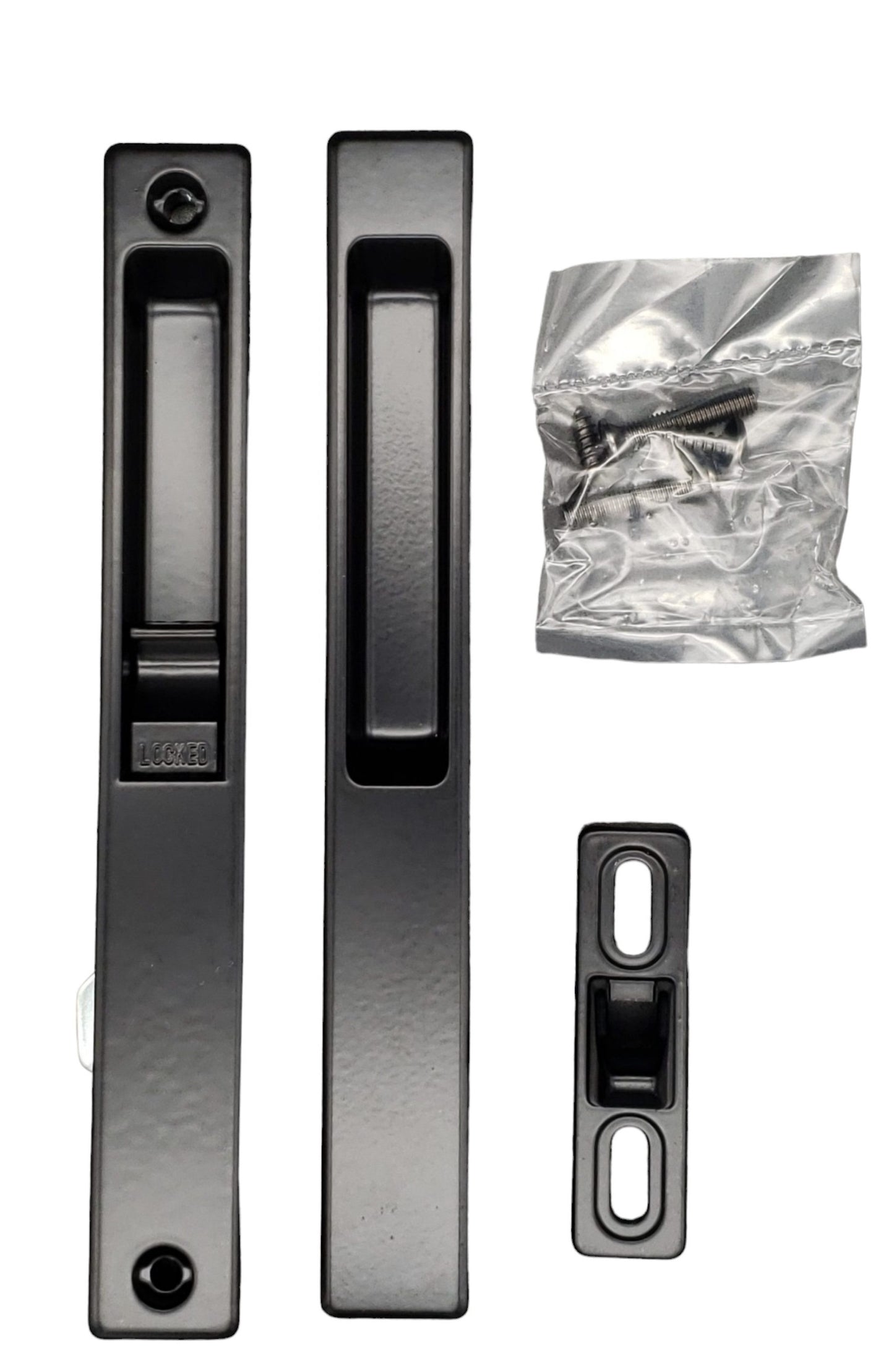 (DL-501) Flush Mount Single Lock Set for Sliding Doors, 6-5/8" Hole Space - Garage and Sliding Door Hardware