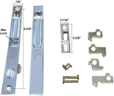 Pan-Am Flush Mount Lock Set for Sliding Glass Doors with Night Lock | Lock for Patio Glass Screen Door Hardware | Flush Lock Replacement for Sliding Door Repair (DL-503)