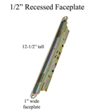 12.5" Dual Point Double Hook Sliding Glass Door Mortise Lock with 3/8" Recessed Plate - Garage and Sliding Door Hardware