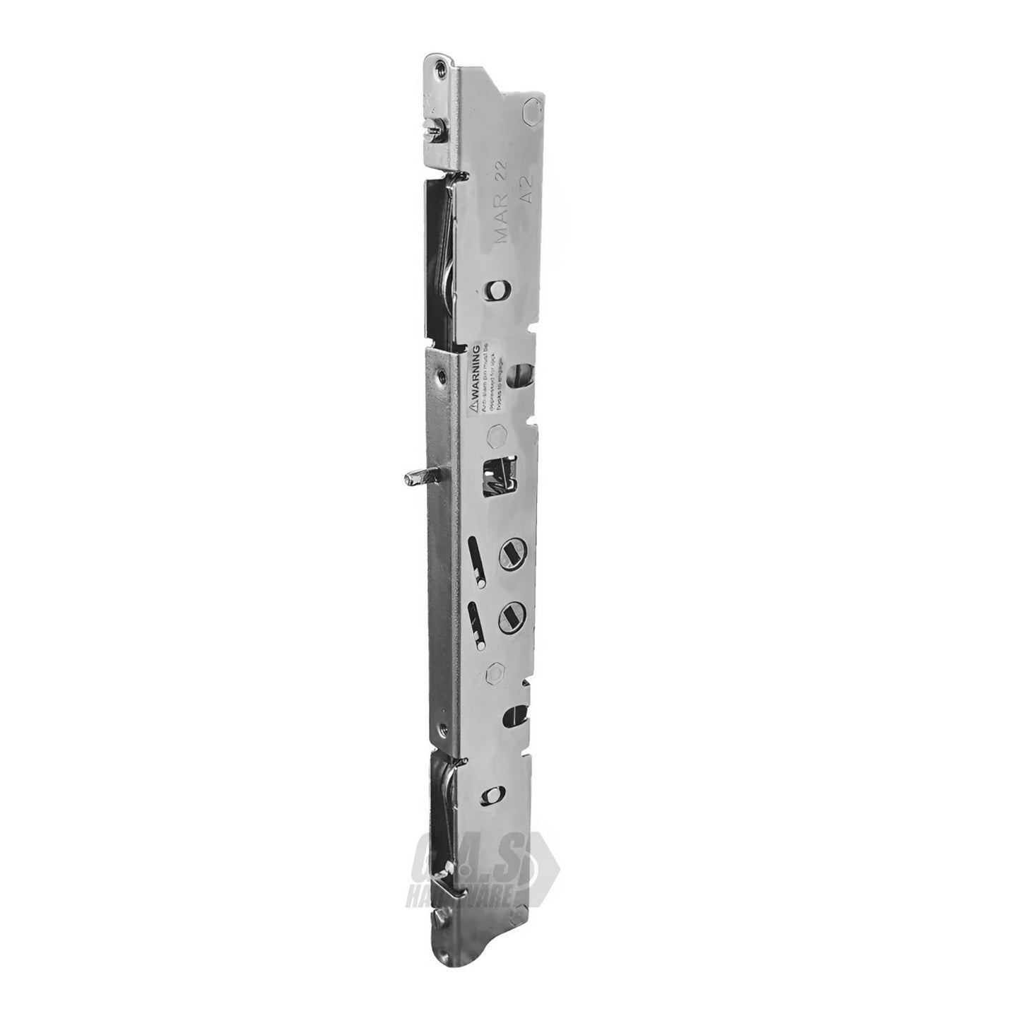 Stainless Steel Amesbury Truth Dual Point 9-15/16" Mortise Lock (No FacePlate) with Anti-Slam Pin for Sliding Patio Glass Door Locking Mechanism Replacement - Garage and Sliding Door Hardware