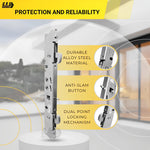 Stainless Steel Amesbury Truth Dual Point 9-15/16" Mortise Lock (No FacePlate) with Anti-Slam Pin for Sliding Patio Glass Door Locking Mechanism Replacement