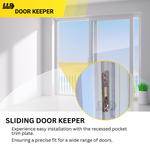 Sliding Door Mortise Lock and Trim Plate Keeper | 1" Wide Mortise Lock and Two Keepers with 5-1/4" Screw Holes with 45 Degree Keyway