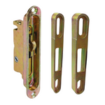 Sliding Door Mortise Lock and Trim Plate Keeper | 1" Wide Mortise Lock and Two Keepers with 5-1/4" Screw Holes with 45 Degree Keyway