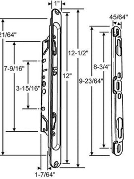 (DL-775-W) White Brixwell Multipoint Mortise Lock With Keeper and Screws - CENTER latch position