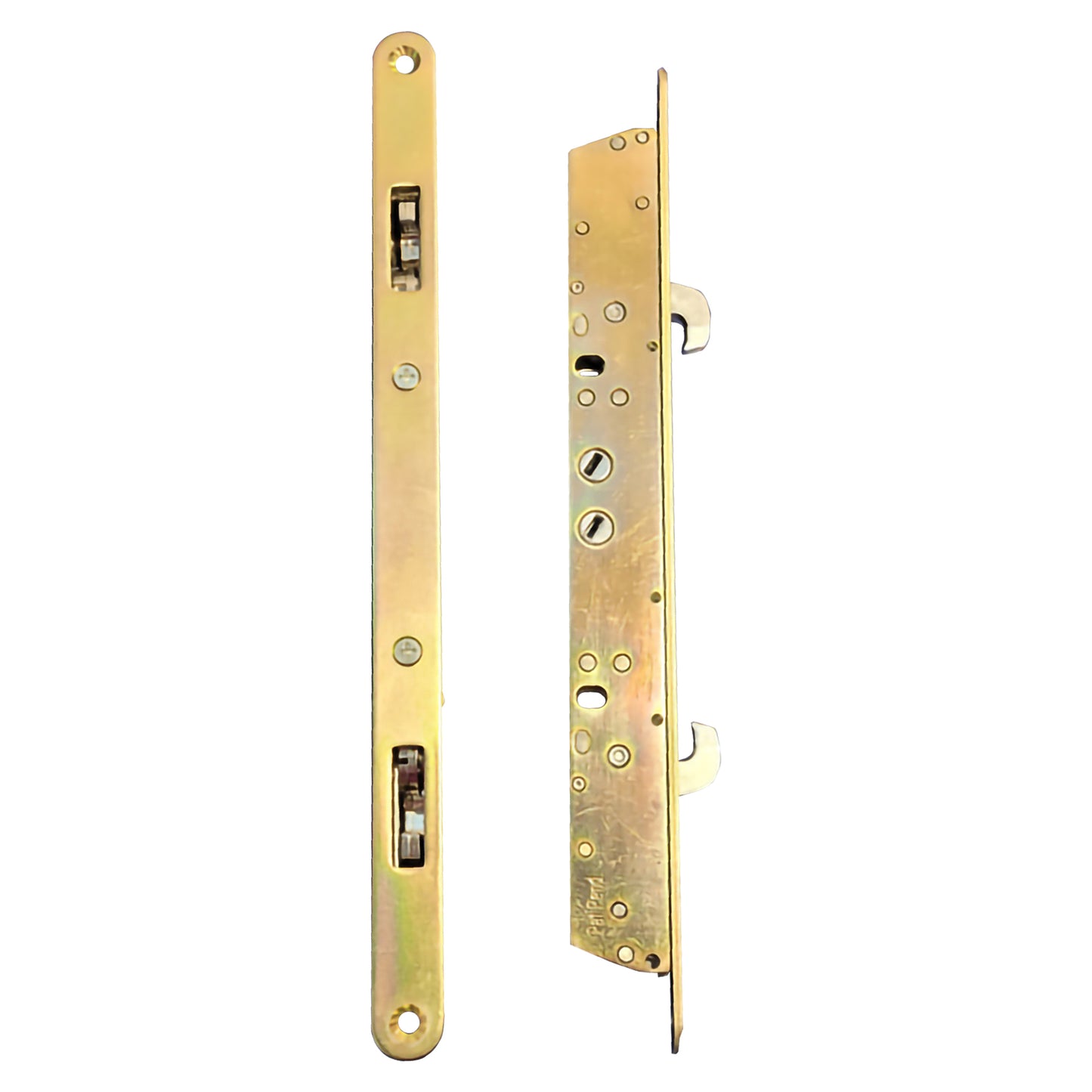 11-3/4" Multi-Point Mortise Lock with Face Plate with NO Anti-Slam Pin for Sliding Glass Doors | Two Point Replacement Locking Mechanism to Fix and Repair Sliding Patio Door Hardware - Alloy Steel - Garage and Sliding Door Hardware
