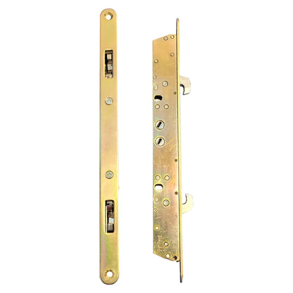 11-3/4" Multi-Point Mortise Lock with Face Plate with NO Anti-Slam Pin for Sliding Glass Doors | Two Point Replacement Locking Mechanism to Fix and Repair Sliding Patio Door Hardware - Alloy Steel - Garage and Sliding Door Hardware