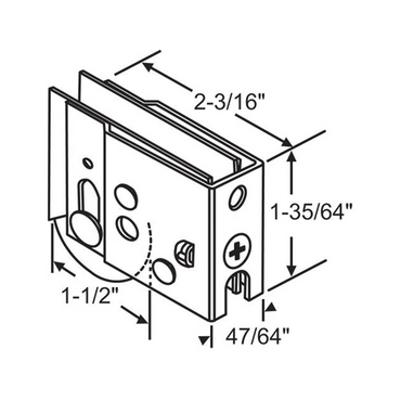 (DR-117-N) Harcar Roller for Sliding Glass Doors NYLON Wheels