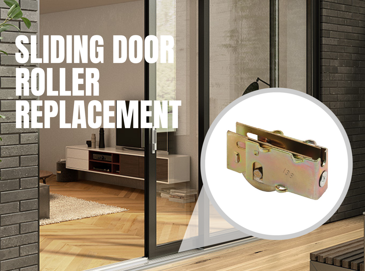 Sliding Door Roller Assembly Replacement for Patio Glass Door -1-1/8" Steel Ball Bearing - Garage and Sliding Door Hardware