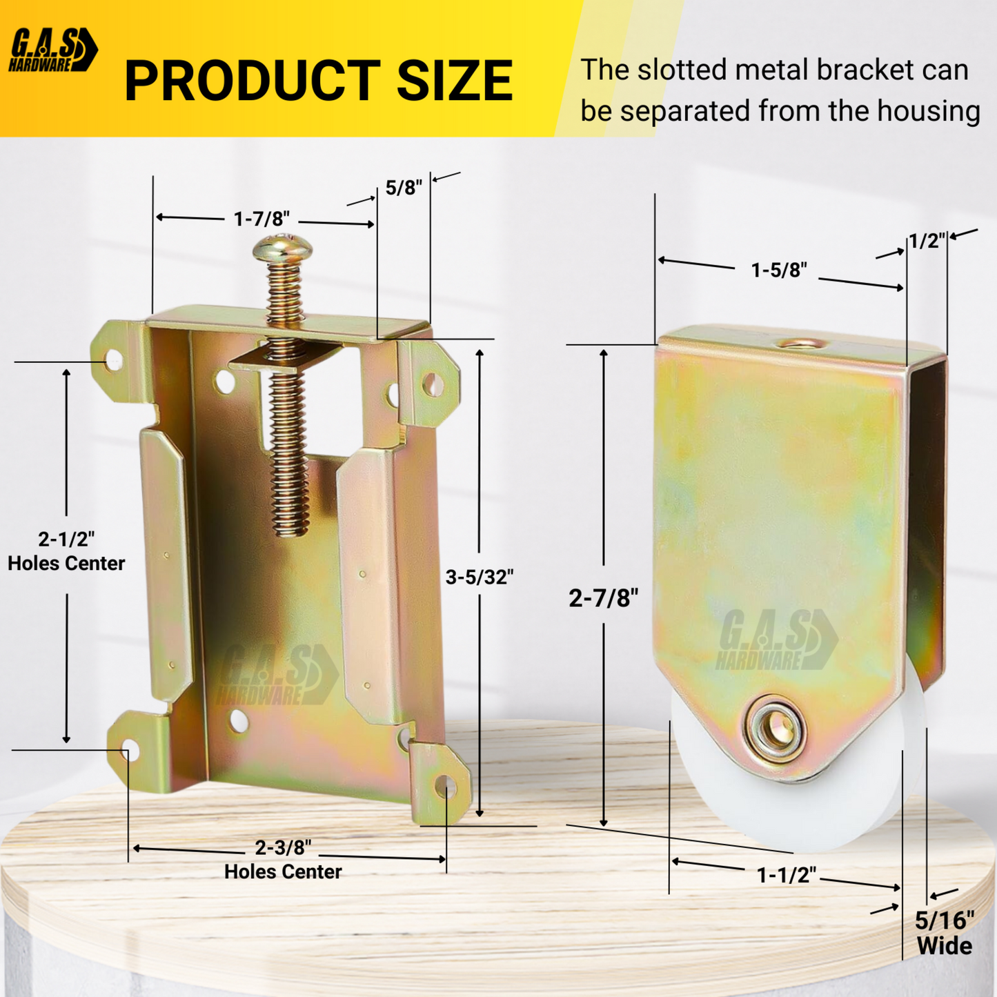 Concave Mirror Closet Wardrobe Bottom Roller Assembly | Replacement Roller Wheels for Closet Mirror Door | Fix and Repair Closet Sliding Door (DR-827) - Garage and Sliding Door Hardware