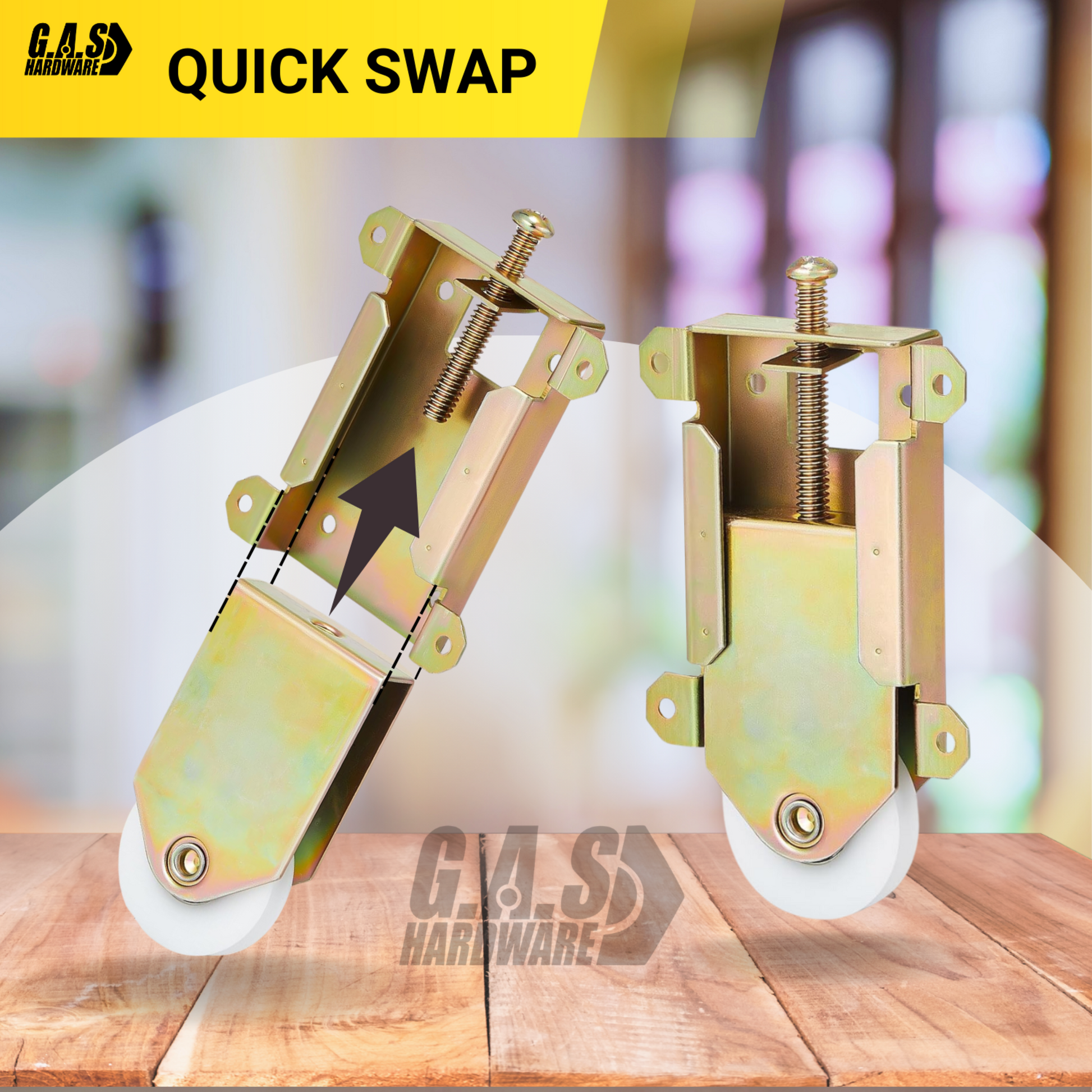 Concave Mirror Closet Wardrobe Bottom Roller Assembly | Replacement Roller Wheels for Closet Mirror Door | Fix and Repair Closet Sliding Door (DR-827) - Garage and Sliding Door Hardware