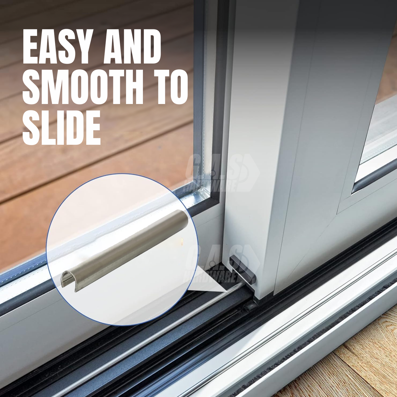 Snap On Repair Track Cover 1/4" inch for Sliding Patio Glass Screen Doors | Sliding Door Repair Replacement Stainless Steel | Fix Sliding Glass Door Track Cover - Garage and Sliding Door Hardware