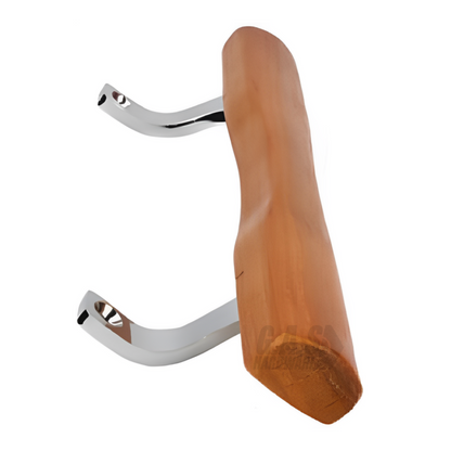 Patio Glass Door Wood Handle Set Replacement - Chrome with Wood Door Handle 10" with 6-5/8" hole spacing - Sliding Patio Glass Door Repair | Glass Door Handle Wood with Chrome Finish - Garage and Sliding Door Hardware