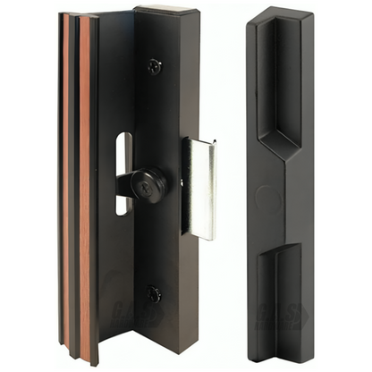 Diecast Sliding Door Handle Set Anodized Black – Extruded Aluminum Inside Pull Painted Black – Exterior Diecast Pull – Clamp Latch w/ Metal Activator | Patio Glass Screen Door Handle (DH-250) - Garage and Sliding Door Hardware