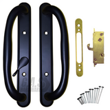 10" Olympus Sliding Patio Glass Door Offset Pull Handle Set Replacement with Mortise Lock - fits 3 ¹⁵/₁₆ inches Hole Spacing, and 1-1/4" to 2-1/4" Door Thickness - Fix  and Repair Door Hardware