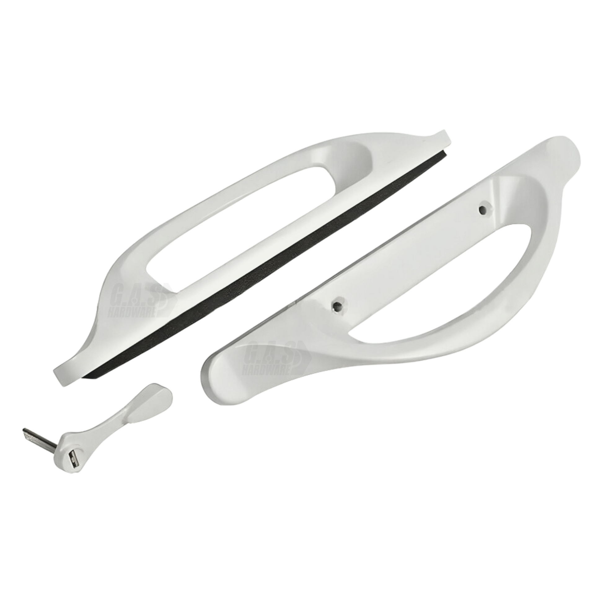 Amesbury Truth Sliding Door Handle Set Replacement | Allure Sliding Glass Patio Door With 3-15/16" Screw Holes - White (DH-372) - Garage and Sliding Door Hardware