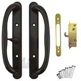 10" Olympus Sliding Patio Glass Door Center Latch Pull Handle Set Replacement with Mortise Lock -  fits 3 ¹⁵/₁₆ inches Hole Spacing, and 1-1/4" to 2-1/4" Door Thickness - Fix and Repair Door Hardware