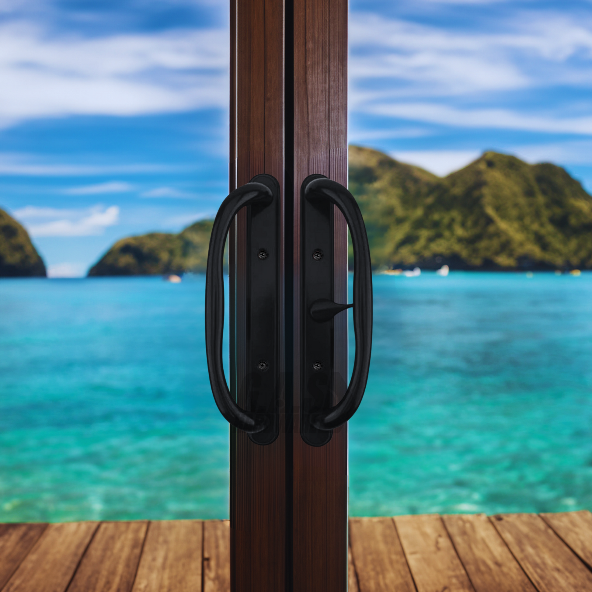 10" Olympus Sliding Patio Door Handle Set Replacement, 3-15/16" Hole Spacing, Fits 1-1/4" to 2-1/4" Door Thickness - Garage and Sliding Door Hardware