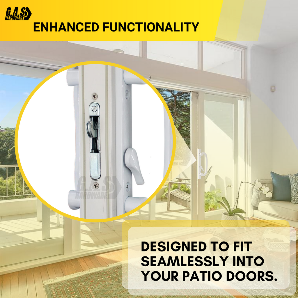 Sliding Patio Door Mortise Lock, 45 Degree Keyway, 3-11/16