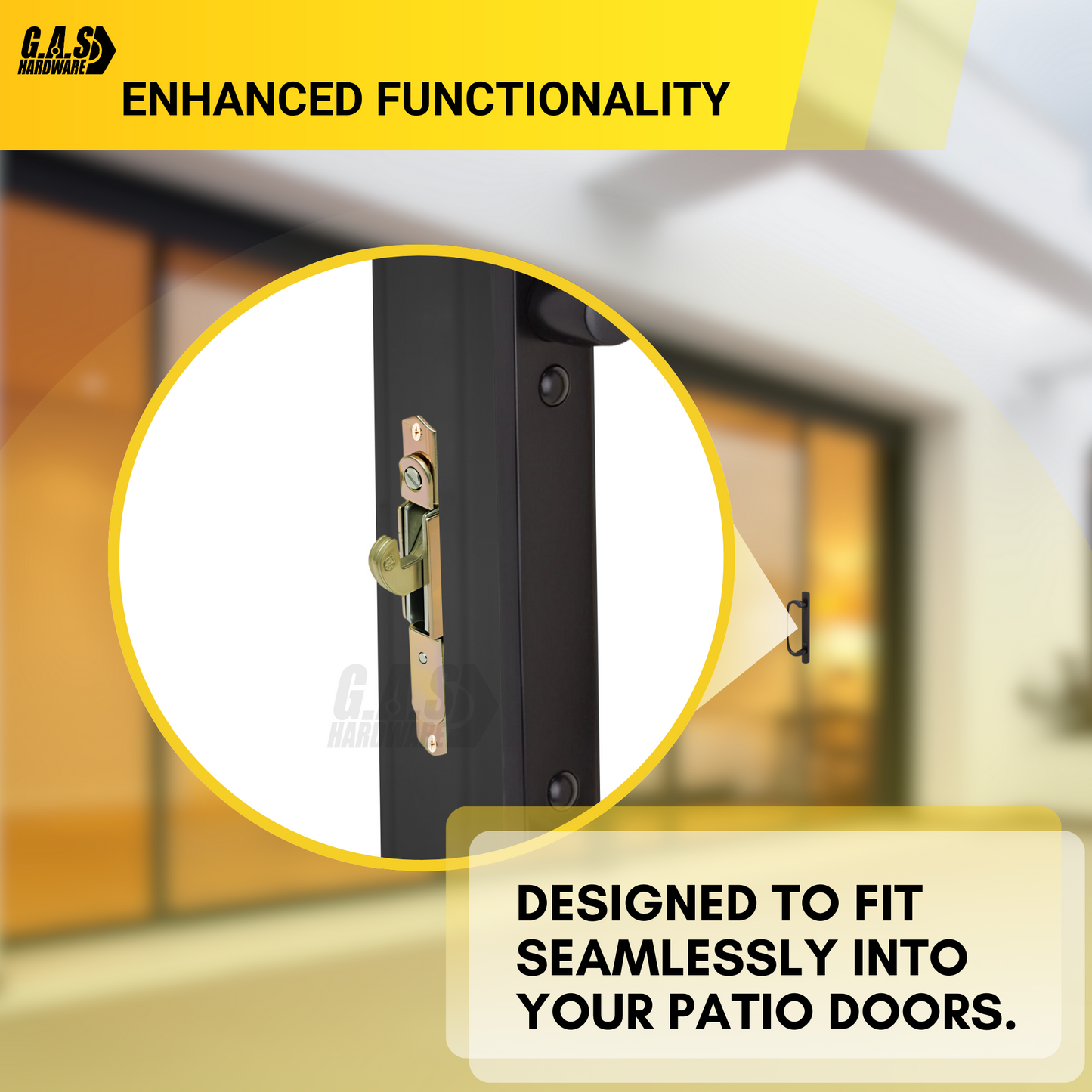 Peachtree Sliding Glass Patio Door Lock, Mortise Type, 45 Degree Keyway, 3-11/16" Screw Holes | Mortise Lock Replacement for Patio Screen Glass Door Repair (DL-701) - Garage and Sliding Door Hardware