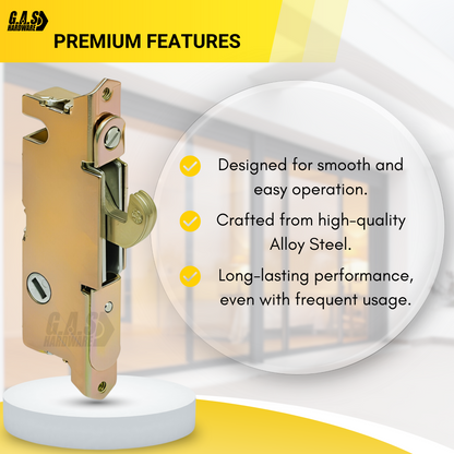 Peachtree Sliding Glass Patio Door Lock, Mortise Type, 45 Degree Keyway, 3-11/16" Screw Holes | Mortise Lock Replacement for Patio Screen Glass Door Repair (DL-701) - Garage and Sliding Door Hardware