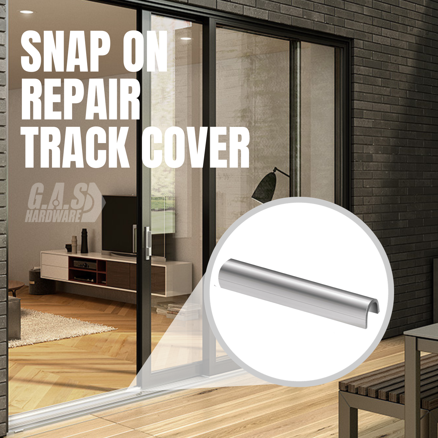 Snap On Repair Track Cover 1/4" inch for Sliding Patio Glass Screen Doors | Sliding Door Repair Replacement Stainless Steel | Fix Sliding Glass Door Track Cover - Garage and Sliding Door Hardware