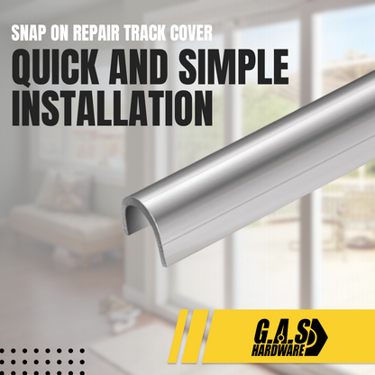 Snap On Repair Track Cover 1/4" inch for Sliding Patio Glass Screen Doors | Sliding Door Repair Replacement Stainless Steel | Fix Sliding Glass Door Track Cover - Garage and Sliding Door Hardware