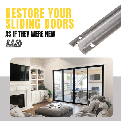 Screw on Track Cover for Sliding Patio Glass Doors | Fix Sliding Glass Screen Door Repair Door Track Cover Replacement Hardware Repair Stainless Steel - Garage and Sliding Door Hardware