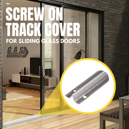 Screw on Track Cover for Sliding Patio Glass Doors | Fix Sliding Glass Screen Door Repair Door Track Cover Replacement Hardware Repair Stainless Steel - Garage and Sliding Door Hardware