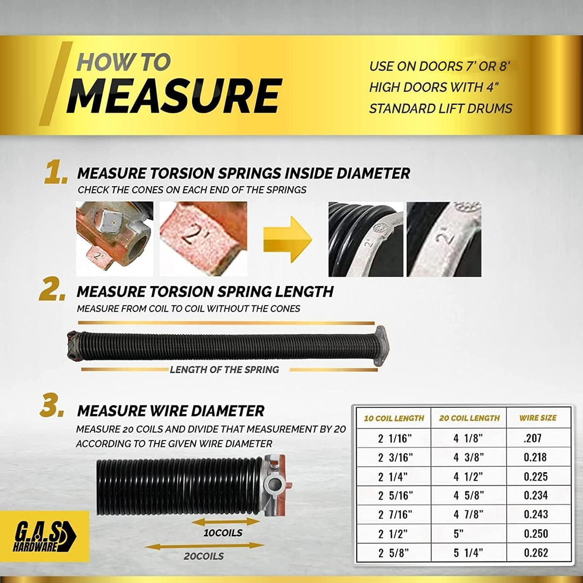 Garage Door Torsion Spring 243x1.75x38 | Fix and Replace Springs for 7 ...